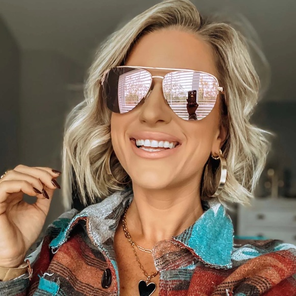 Diff Eyewear Tate Rose Gold Mirror Sunglasses - Picture 1 of 2